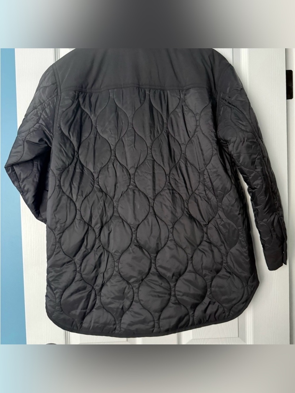 Calvin Klein Jeans Black Quilted Lightweight Shirt Jacket with Chest Pockets - Picture 2 of 3
